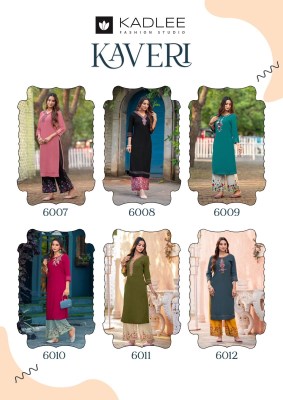 Kaveri vol 2 by Kadlee Heavy Reyon Handwork top pant with dupatta collection at low price readymade suit catalogs