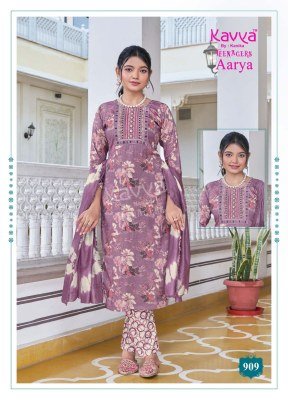 Kavya Aarya Vol 9 Teenage Girls Straight Cut Capsule Foil Print Kurti Set with Embroidered Neck  Comfort Fit Pants And Premium Chanderi Dupatta Set kurtis catalogs