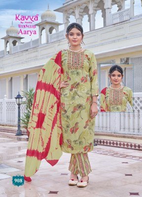 Kavya Aarya Vol 9 Teenage Girls Straight Cut Capsule Foil Print Kurti Set with Embroidered Neck  Comfort Fit Pants And Premium Chanderi Dupatta Set kurtis catalogs