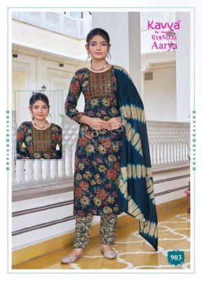 Kavya Aarya Vol 9 Teenage Girls Straight Cut Capsule Foil Print Kurti Set with Embroidered Neck  Comfort Fit Pants And Premium Chanderi Dupatta Set kurtis catalogs