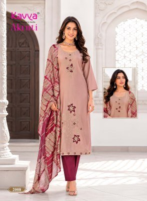 Kavya Akruti Vol-2 Roman Silk Kurti Pant with Fancy Chanderi Zari Dupatta kurti pant with dupatta Catalogs