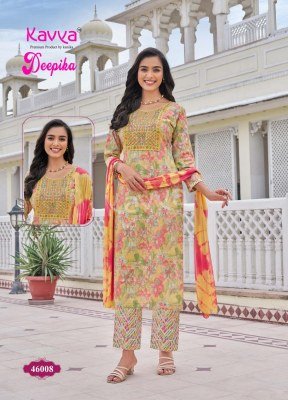 Kavya Deepika Vol 46 Designer Embroidered Straight Kurti  Stitched Pant with Pocket And Nazleen Dupatta Wholesale kurtis catalogs