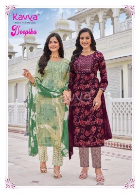 Kavya Deepika Vol 46 Designer Embroidered Straight Kurti  Stitched Pant with Pocket And Nazleen Dupatta Wholesale kurtis catalogs