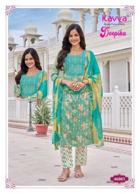 Kavya Deepika Vol 46 Designer Embroidered Straight Kurti  Stitched Pant with Pocket And Nazleen Dupatta Wholesale kurtis catalogs