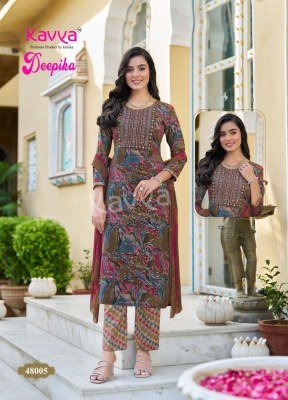 Kavya Deepika Vol 48 Elegant Embroidered Kurti Set with Nazleen Dupatta Wholesale kurtis catalogs