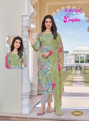 Kavya Deepika Vol  54 Straight Kurti Pant Dupatta Collection  readymade suit catalogs