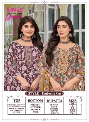 Kavya Janvi Vol. 01 Premium Malaysian Cotton Anarkali Pant with Dupatta fancy Anarkali suit catalogs
