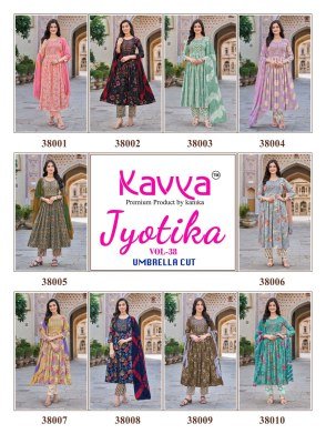 Kavya Jyotika Vol. 38 Umbrella Cut Capsule Foil Print Kurti Pant with Nazneen Chiffon Dupatta Set kurti pant with dupatta Catalogs