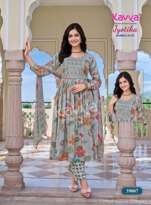 Kavya Jyotika Vol 39 Umbrella Cut Kurti Pant with Dupatta kurti pant with dupatta Catalogs