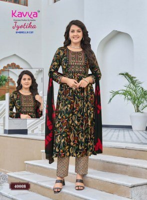 Kavya Jyotika Vol 40 Umbrella Cut Kurti Pant with Dupatta kurti pant with dupatta Catalogs