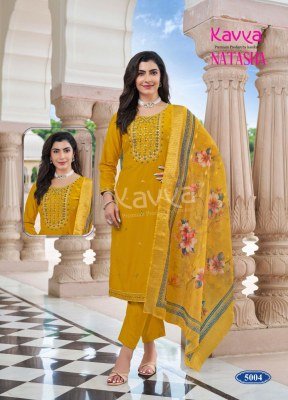 Kavya Natasha Vol 5 Premium Roman Silk Embroidered Kurti with Digital Print Chanderi Dupatta Wholesale kurtis catalogs
