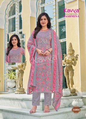 Kavya Pashmina Vol 16 Comfort Fit Malaysian Cotton Suit Embroidery work Neck Pant with Pure Cotton Dupatta Wholesale kurtis catalogs