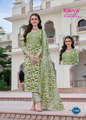 Kavya Pashmina Vol 17 Luxury Cotton Suit Embroidered Neck, Comfort Pant And Pure Cotton Dupatta Wholesale kurtis catalogs