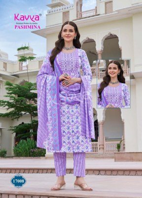 Kavya Pashmina Vol 17 Luxury Cotton Suit Embroidered Neck, Comfort Pant And Pure Cotton Dupatta Wholesale kurtis catalogs