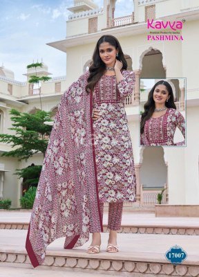 Kavya Pashmina Vol 17 Luxury Cotton Suit Embroidered Neck, Comfort Pant And Pure Cotton Dupatta Wholesale kurtis catalogs