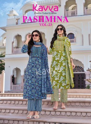 Kavya Pashmina Vol. 23 Malaysian Cotton Kurti Pant with Pure Cotton Mal Dupatta Set 