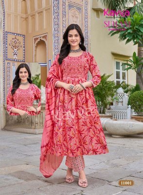 Kavya Suhani Vol-11 Viscose Umbrella Cut Kurti Pant with  Dupatta kurtis catalogs