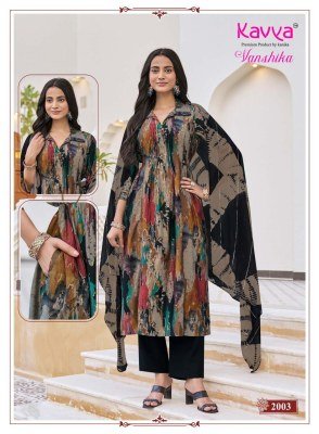 Kavya Vanshika Vol-2 Korean Flair Cut Vetican Suit Set with Nazleen Jari Dupatta kurti pant with dupatta Catalogs