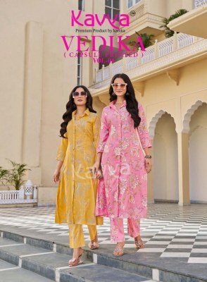 Kavya Vedika Vol-4 Premium Foil Print A-Line Co-Ord Set 