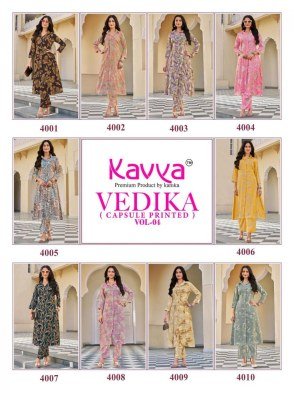 Kavya Vedika Vol-4 Premium Foil Print A-Line Co-Ord Set co ord set catalogs