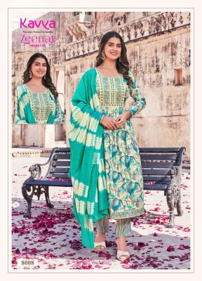 Kavya Zeenat Vol 8 Nayra Cut Embroidery Work Kurti Pant Dupatta Set Wholesale Kurti catalogue  kurtis catalogs