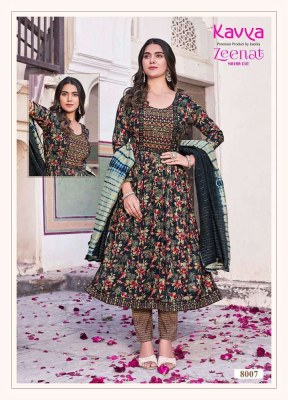 Kavya Zeenat Vol 8 Nayra Cut Embroidery Work Kurti Pant Dupatta Set Wholesale Kurti catalogue  kurtis catalogs