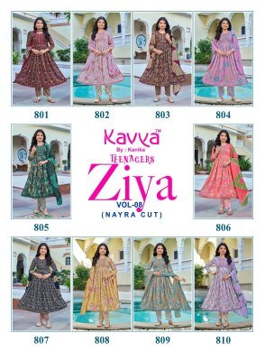 Kavya Ziya Volume 8 Nayra Cut Capsule Foil Print Kurti Pant with Chanderi Sequence Dupatta Set kurti pant with dupatta Catalogs