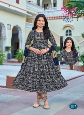 Kavya Ziya Volume 8 Nayra Cut Capsule Foil Print Kurti Pant with Chanderi Sequence Dupatta Set kurti pant with dupatta Catalogs