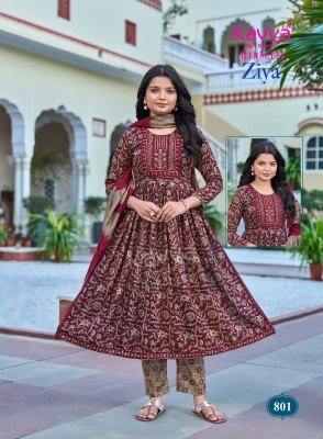Kavya Ziya Volume 8 Nayra Cut Capsule Foil Print Kurti Pant with Chanderi Sequence Dupatta Set kurti pant with dupatta Catalogs