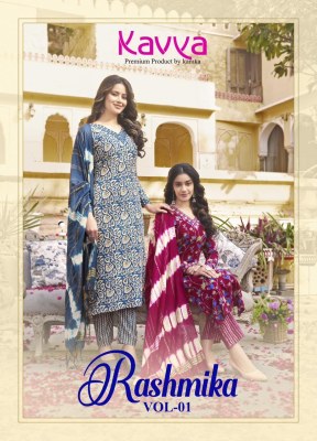 Kavya by Rashmika vol 1 premium quality reyon straight kurti bottom and dupatta catalogue at wholesale price readymade suit catalogs