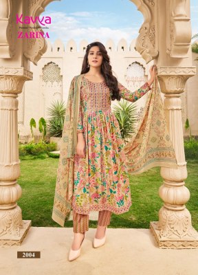 Kavya by Zarina vol 2 nyra cut Premium quality pure cambric nyra cut readymade suit at wholesale price  sarees catalogs