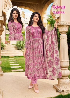 Kavya by Zarina vol 2 nyra cut Premium quality pure cambric nyra cut readymade suit at wholesale price  sarees catalogs