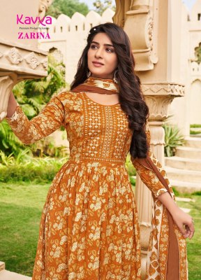 Kavya by Zarina vol 2 nyra cut Premium quality pure cambric nyra cut readymade suit at wholesale price  sarees catalogs