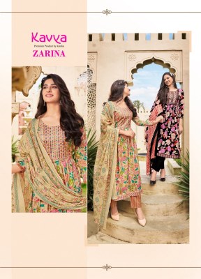 Kavya by Zarina vol 2 nyra cut Premium quality pure cambric nyra cut readymade suit at wholesale price  sarees catalogs