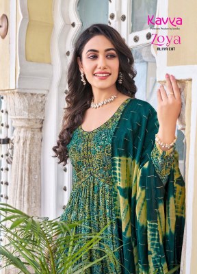 Kavya by Zoya vol 3 premium rayon foil print kurti pant and dupatta catalogue at low rate readymade suit catalogs