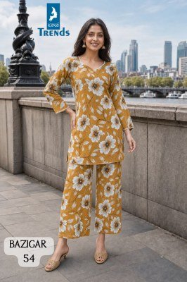 Kaya Bazigar 54–59 Heavy Rayon Printed Co-Ord Set Collection co ord set catalogs