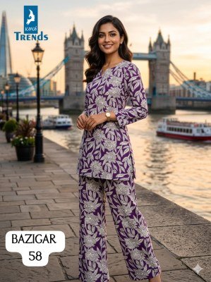Kaya Bazigar 54–59 Heavy Rayon Printed Co-Ord Set Collection co ord set catalogs