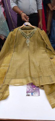 Kaya D.N. 6722 Salsa Silk 3-Piece Short Kurti Plazzo with Dupatta Size wise Combo Set