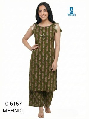 Kaya D.No. 6157 Pure Cotton Manual Work Kurti Palazzo Set kurtis catalogs