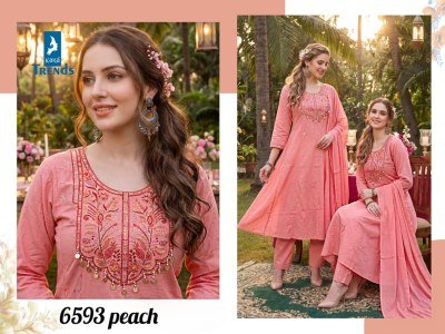 Kaya DN 6593 Pure Cotton Heavy Embroidery Work 3 Piece Suit Set with Dupatta kurti pant with dupatta Catalogs