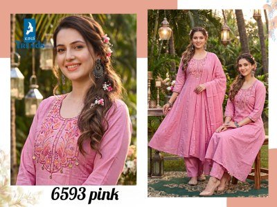 Kaya DN 6593 Pure Cotton Heavy Embroidery Work 3 Piece Suit Set with Dupatta kurti pant with dupatta Catalogs