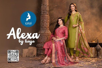 Kaya Kurti Alexa Silk Straight Kurti Set Vertical Silk Pants And Soft Digital Print Organza Dupatta Wholesale kurtis catalogs