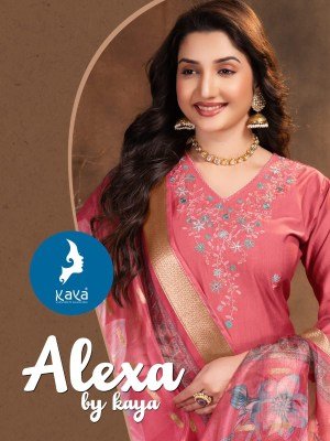 Kaya Kurti Alexa Silk Straight Kurti Set Vertical Silk Pants And Soft Digital Print Organza Dupatta Wholesale kurtis catalogs