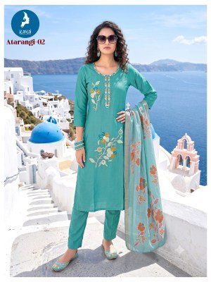 Kaya Kurti Atrangi 3 Piece Kurti Pant with  Dupatta Size wise Combo Set
