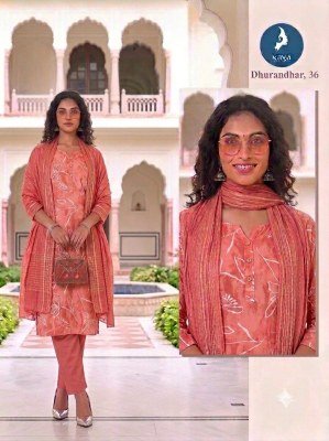 Kaya Kurti Dhurandhar Straight Cut Kurti Pant with Dupatta Size wise Combo Set