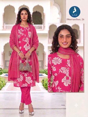Kaya Kurti Dhurandhar Straight Cut Kurti Pant with Dupatta Size wise Combo Set