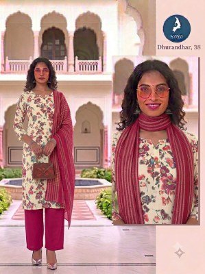 Kaya Kurti Dhurandhar Straight Cut Kurti Pant with Dupatta Size wise Combo Set