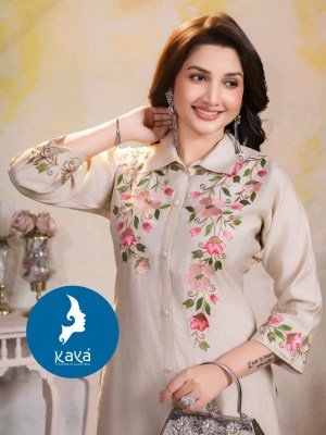 Kaya Kurti Dhwani 2 Piece Co-ord Kurti Catalogs Set Roman Silk Top And Bottom Wholesale kurtis catalogs