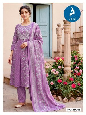 Kaya Kurti Fariha 3 Piece Cotton Anarkali Kurti Set with Dupatta (M–5XL) fancy Anarkali suit catalogs