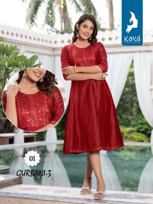 Kaya Kurti Gurbani Vol 3 Silky Slub Anarkali Stylish wholesale Kurti catalogue  kurtis catalogs